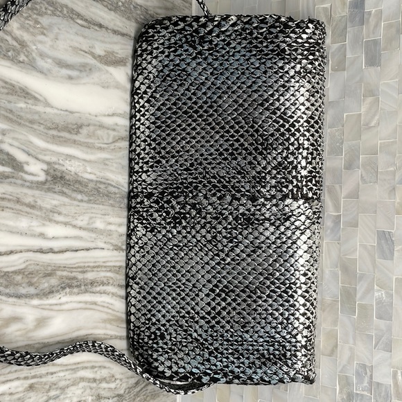 Kara Ross genuine python clutch - Picture 2 of 7